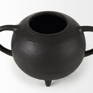 Cyrus Black Spherical Vase Decorative Object