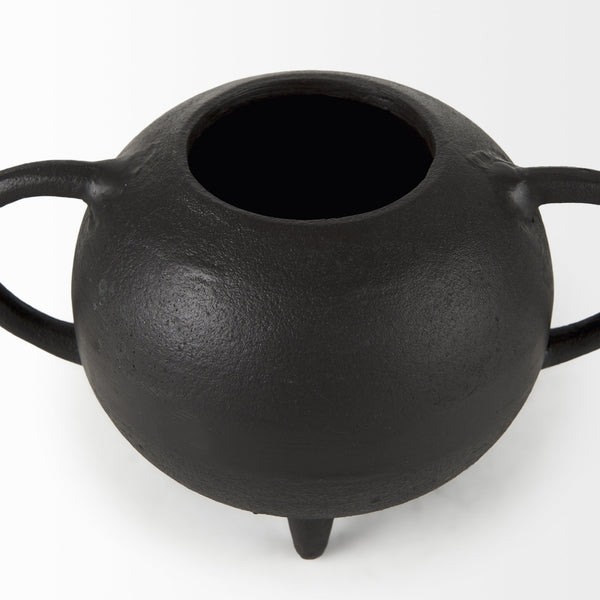 Cyrus Black Spherical Vase Decorative Object