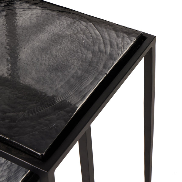 Dalston Cast Glass Nesting Tables in Smoked