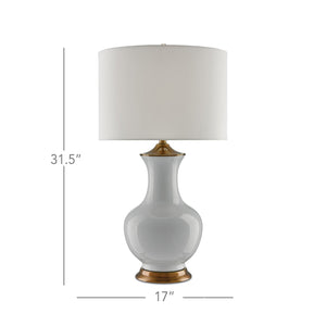 Lilou White Table Lamp In White & Antique Brass
