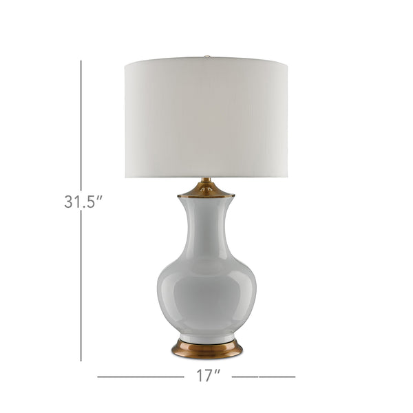Lilou White Table Lamp In White & Antique Brass