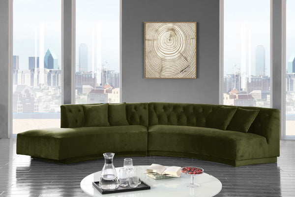 Michele 2pc. Sectional In Olive Velvet