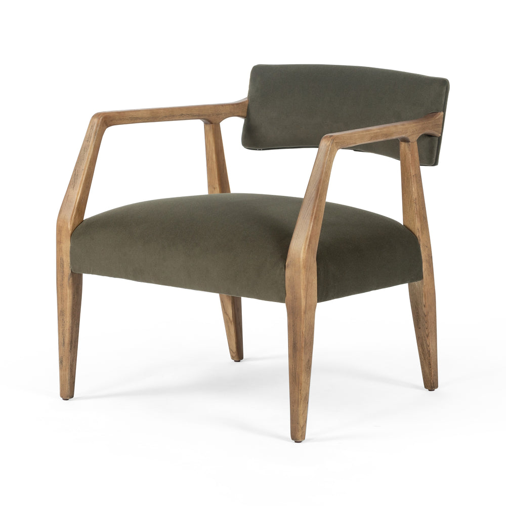 Tyler Armchair In Modern Velvet Loden