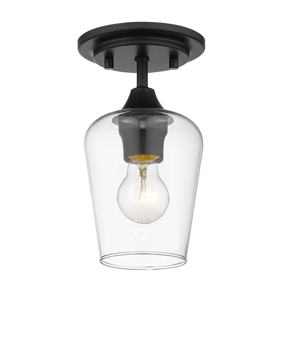 Joliet 1 Light Flush Mount in Matte Black Finish