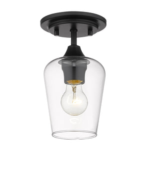 Joliet 1 Light Flush Mount in Matte Black Finish