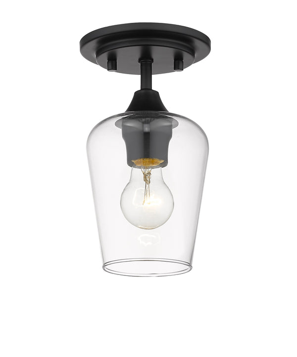 Joliet 1 Light Flush Mount in Matte Black Finish