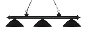 Riviera 3 Light Billiard Light in Matte Black Finish