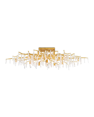 Forest Light Semi-Flush In Washed Lucerne Gold & Natural