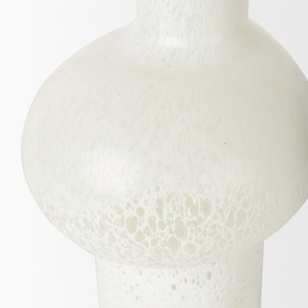 Heket Tall White Glass Vase