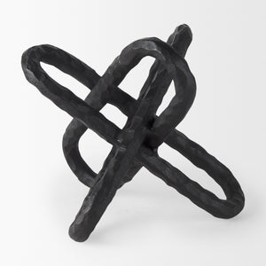 Wilhelm II (Large) 10L x 10W Black Metal Link Decor Object