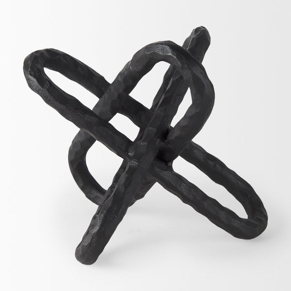 Wilhelm II (Large) 10L x 10W Black Metal Link Decor Object