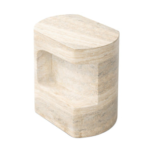 Clementine End Table In Textured Sandy Grey