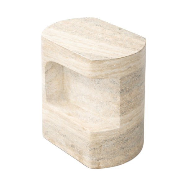 Clementine End Table In Textured Sandy Grey