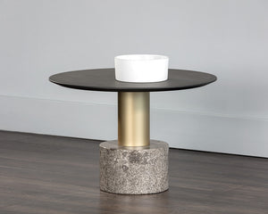 Monaco Coffee Table - Gold - Light Grey Marble / Charcoal Grey