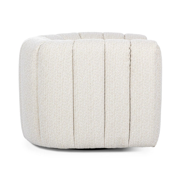 Lexa Upholstered Swivel Chair - Cream by Classic Home
