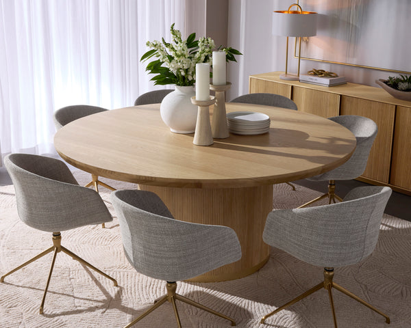 KALLA DINING TABLE - ROUND - RUSTIC OAK - 68"