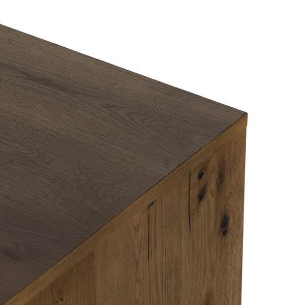 Eaton Executive Desk - Amber Oak Resin
