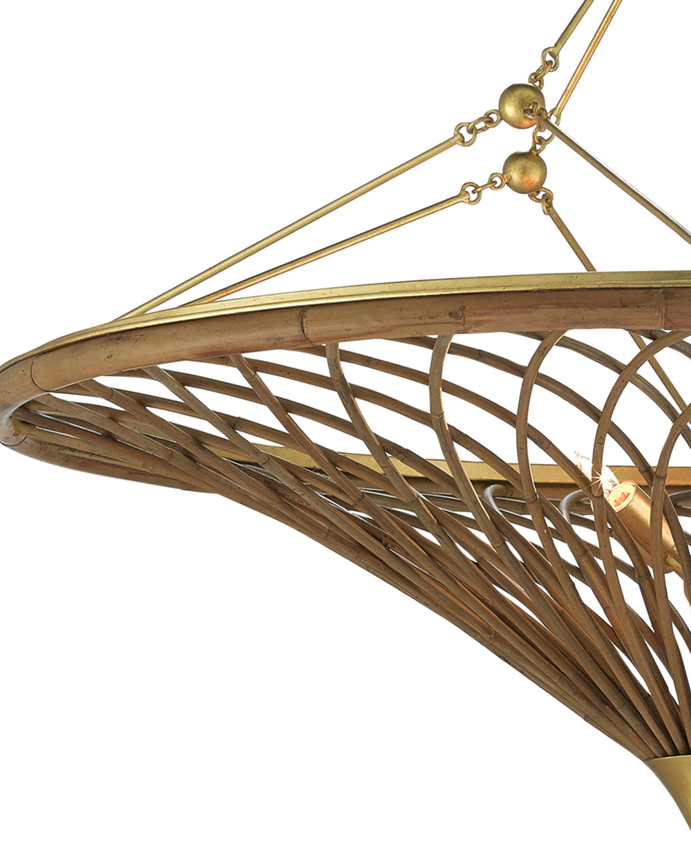 Gaborone Chandelier In Natural & Contemporary Gold Leaf