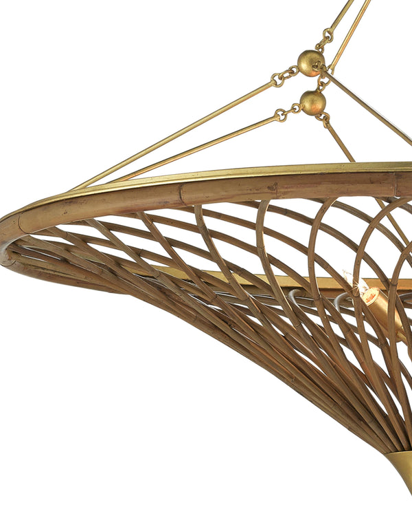 Gaborone Chandelier In Natural & Contemporary Gold Leaf
