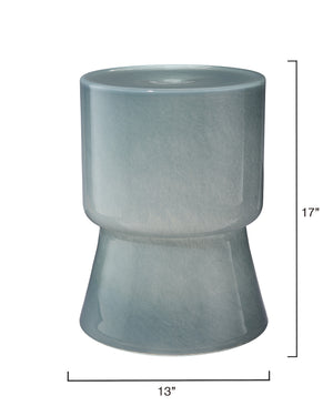 Huntington Garden Glass Stool, Blue