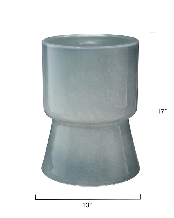 Huntington Garden Glass Stool, Blue