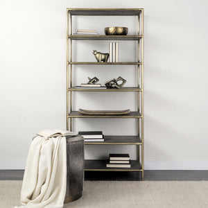 Zahavi I 23"H grey-toned hair-on-hide ottoman