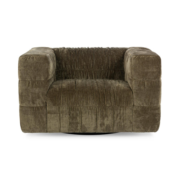 Afeela Upholstered Swivel Chair in Fern Green