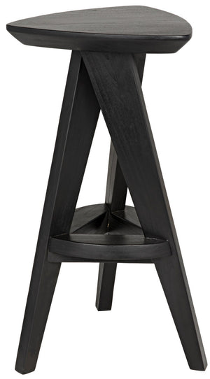 Twist Sungkai/Mindi Counter Stool in Charcoal Black
