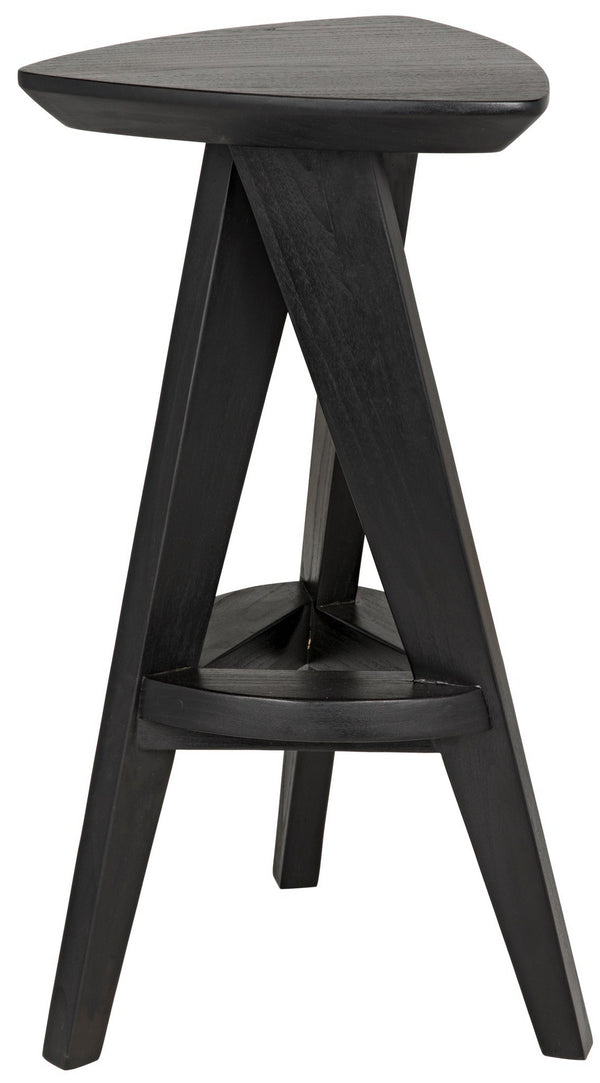 Twist Sungkai/Mindi Counter Stool in Charcoal Black