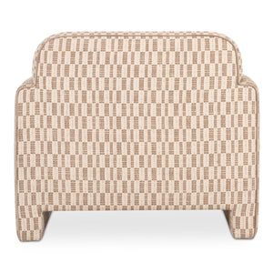 Leo Accent Chair in Taupe with Geometric Pattern