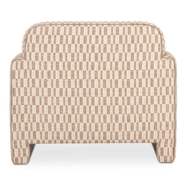 Leo Accent Chair in Taupe with Geometric Pattern