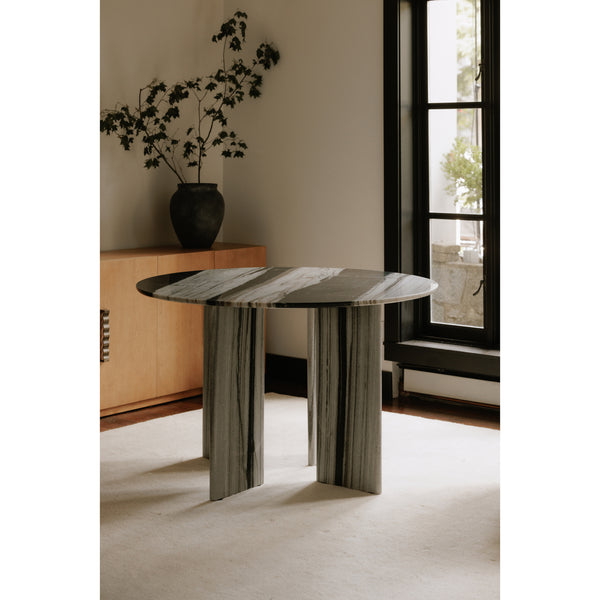 Moe's Celia Round Dining Table in Panda Marble