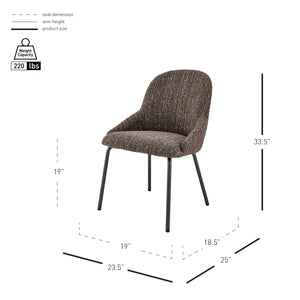 Katrisa KD Boucle Dining Side Chair, Zenith Brown