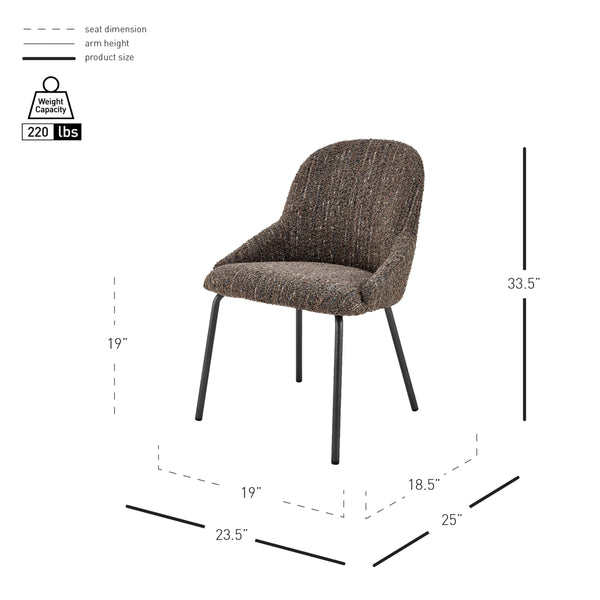 Katrisa KD Boucle Dining Side Chair, Zenith Brown