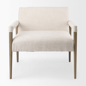 Palisades Cream Upholstery w/ Solid Wood Accent Chair