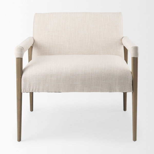 Palisades Cream Upholstery w/ Solid Wood Accent Chair