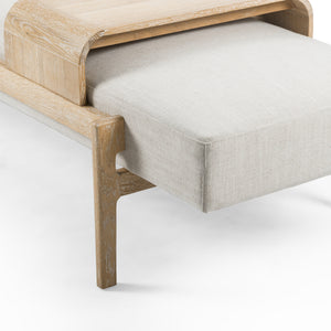Fawkes Bench In Vintage White Wash Oak