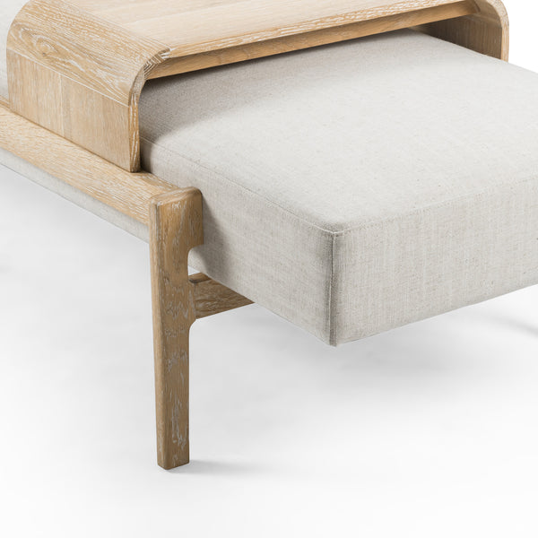 Fawkes Bench In Vintage White Wash Oak