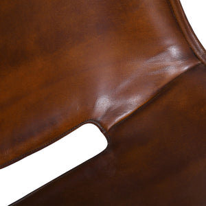 Essex 18" Leather Dining Chair, Antique Whiskey