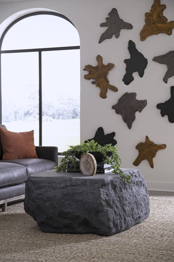 Quarry Coffee Table, Large, Charcoal Stone
