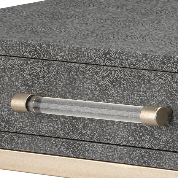 Kain Faux Shagreen Console, Grey