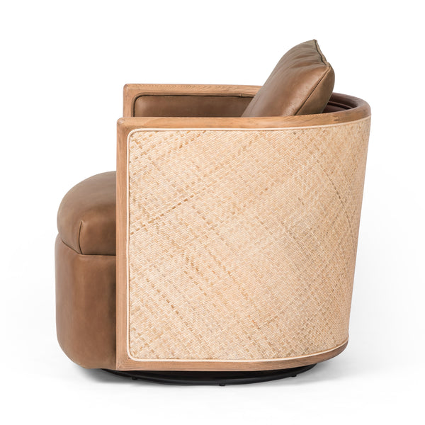 Newbury Swivel Chair In Palermo Cognac