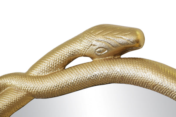 ENTANGLED SNAKE FRAME ROUND MIRROR IN GOLD