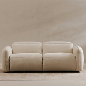 Eli Power Recliner Sofa in Warm White
