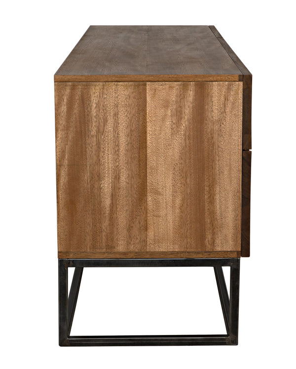 Casanova Sideboard in Dark Walnut with Industrial Steel Accents