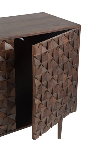 Moe's Pablo 3 Door Sideboard in Dark Brown Sheesham
