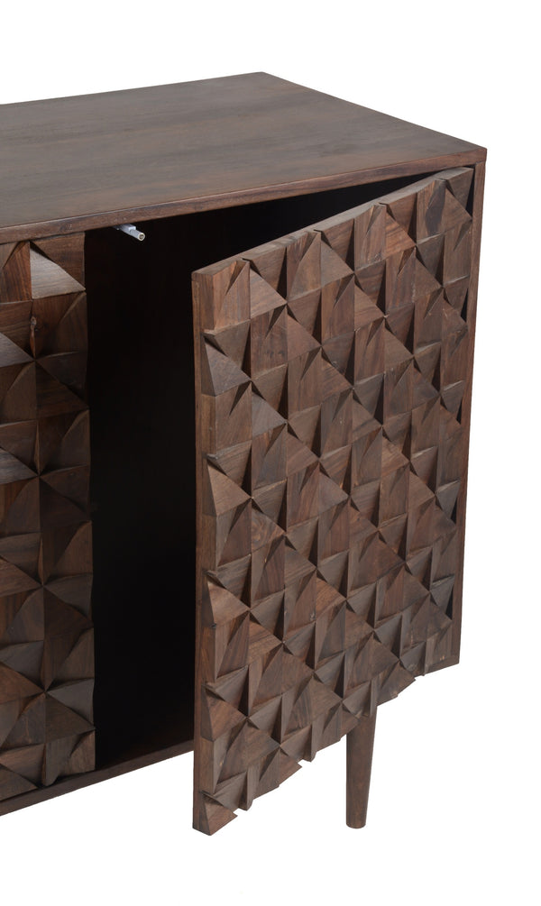 Moe's Pablo 3 Door Sideboard in Dark Brown Sheesham