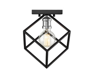 Vertical 1 Light Flush Mount in Matte Black + Brushed Nickel Finish