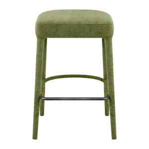 Rylee KD Chenille Backless Counter Stool, Millburry Green 
