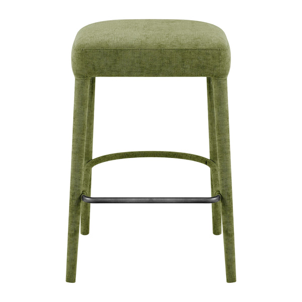 Rylee KD Chenille Backless Counter Stool, Millburry Green 